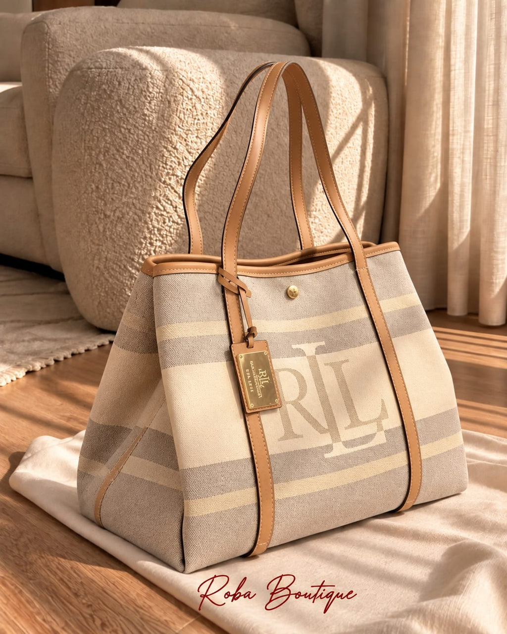 RALPH LAUREN Striped Tote Bag