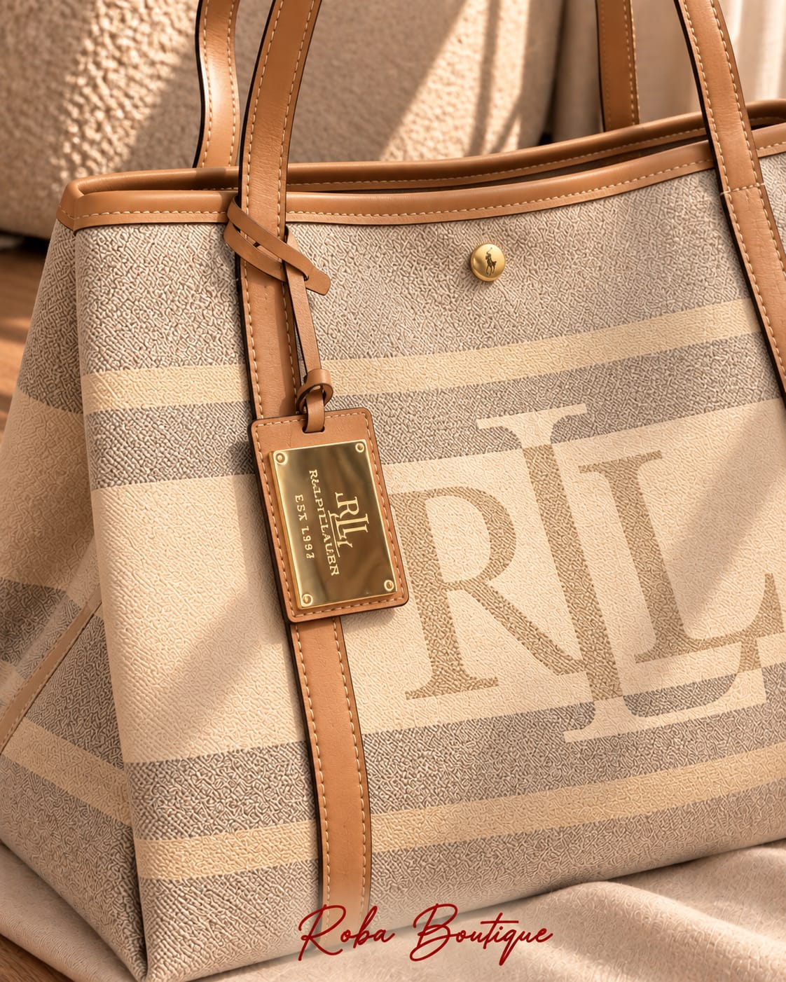 RALPH LAUREN Striped Tote Bag